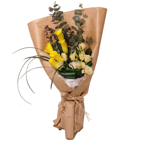 Calla Lilies Flower Bouquet with Greens